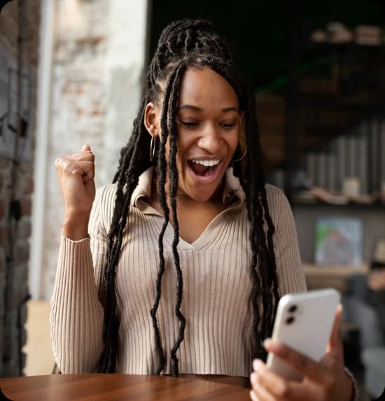 Happy youth using YouthCred